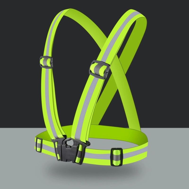 Adjustable reflective harness for running bike - black