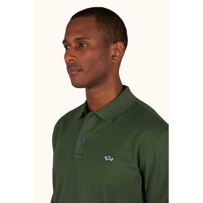 Paul&Shark men's polo shirt, olive cotton, 99311001-89 – classic, sporty elegance
