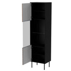 CORTINA display cabinet 53x40x182 black/walnut Bufety i witryny/Bufety i witryny na drewnianej podstawie Your Sports Performance