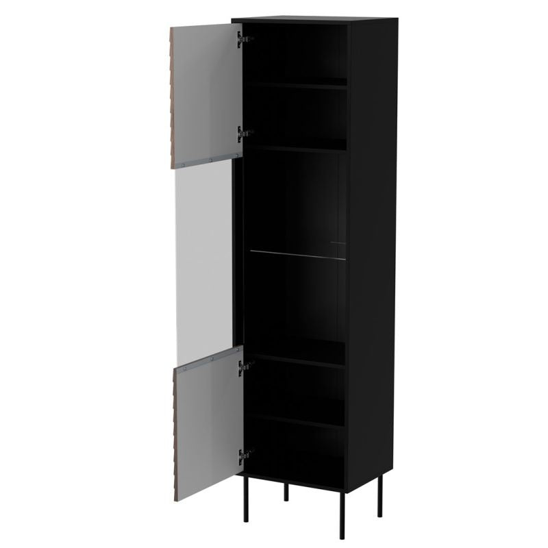 CORTINA display cabinet 53x40x182 black/walnut Bufety i witryny/Bufety i witryny na drewnianej podstawie Your Sports Performance