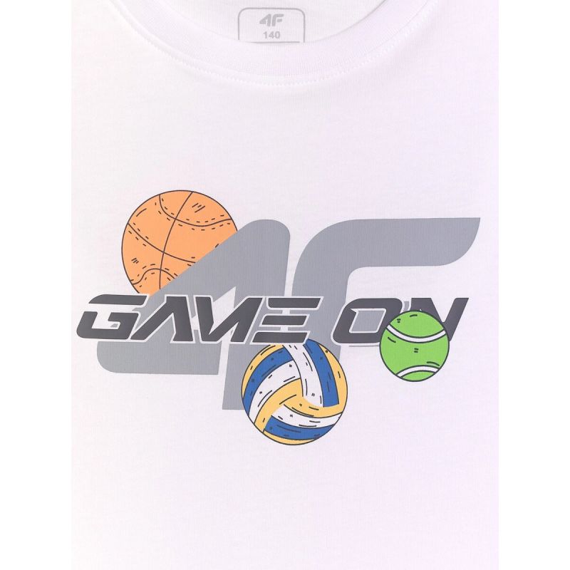 Boys' regular-fit printed T-shirt 4F 4FJRAW26TTSHM4346-10S