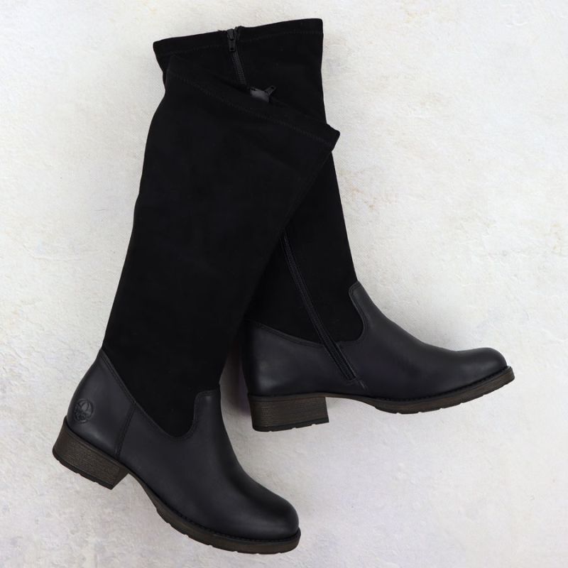 Women's leather ankle boots with insulated sole, black Rieker 9551 Footwear Your Sports Performance