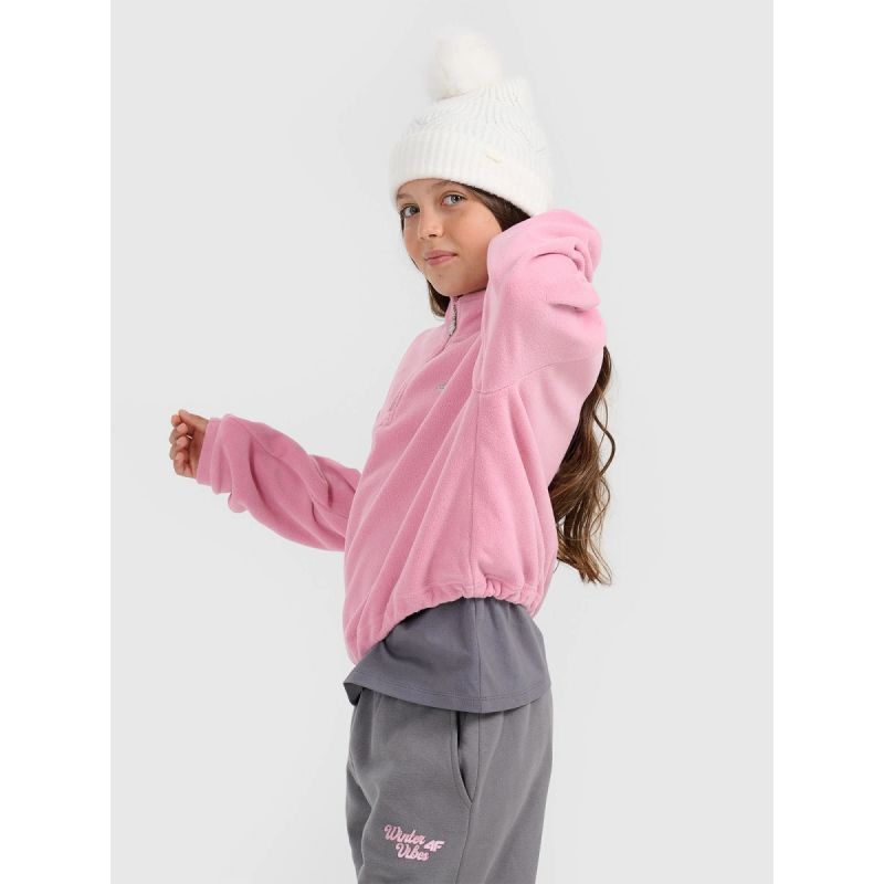 4FWarm oversize fleece with stand-up collar for girls 4F 4FJRAW25TFLEF441-54S 4f