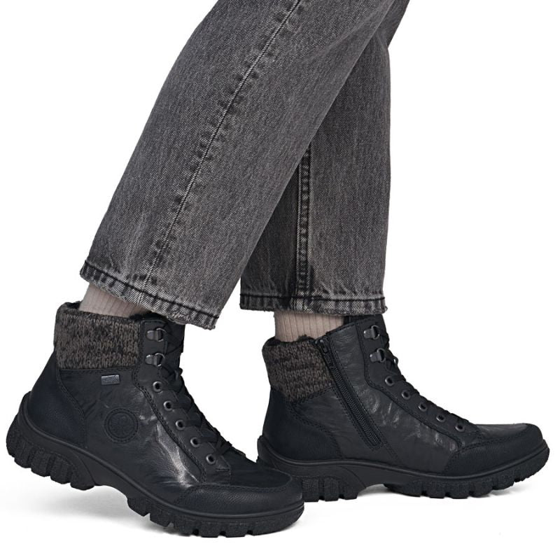 Rieker Z7230-00 Waterproof Leather Women's Boots Black