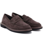 Women's suede lords shoes brown Vinceza 62335