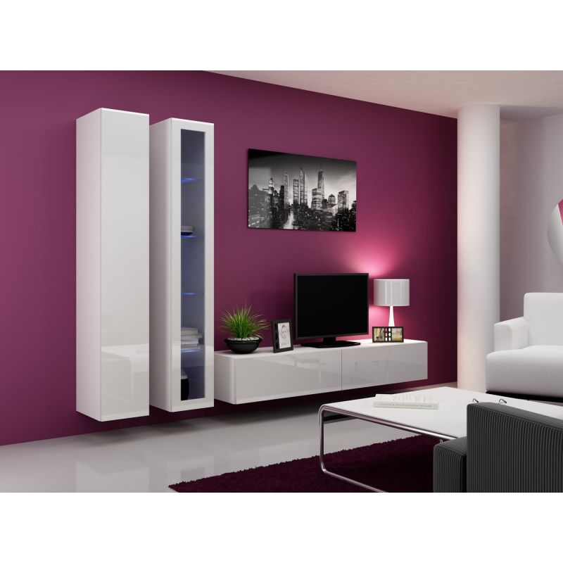 VIGO glass display cabinet '180' 180/40/30 white/white glazed Bufety i witryny/Bufety i witryny na drewnianej podstawie Your Sports Performance