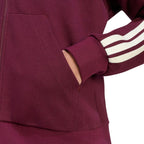 Women's adidas Essentials 3-Stripes Full-Zip Burgundy Sweatshirt KX0785