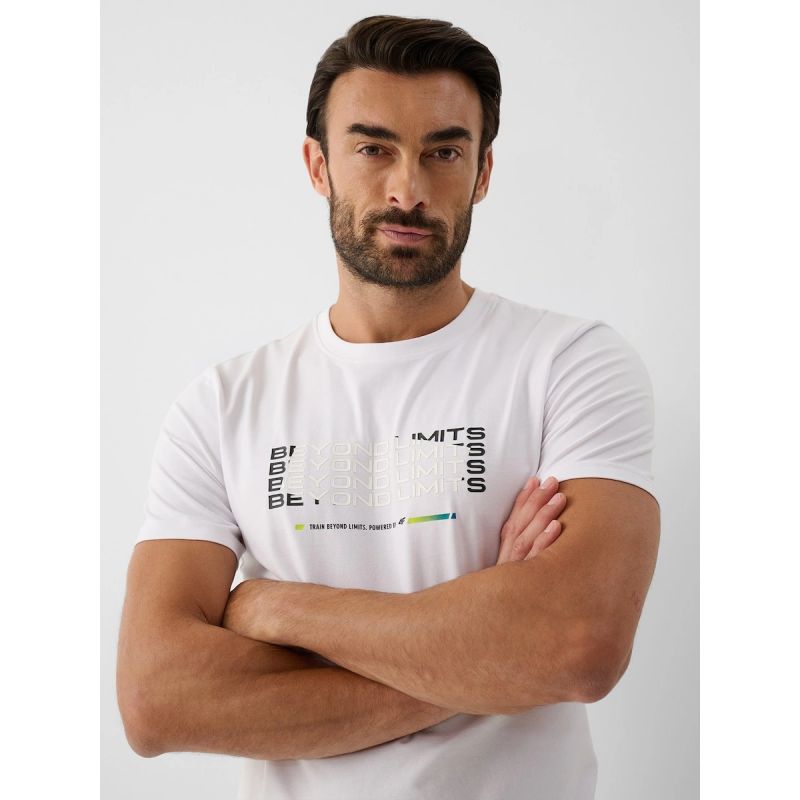 Men's slim T-shirt with print 4F 4FRAW26TTSHM4666-10S