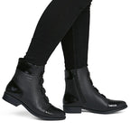 Rieker 77053-00 comfortable black women's leather ankle boots