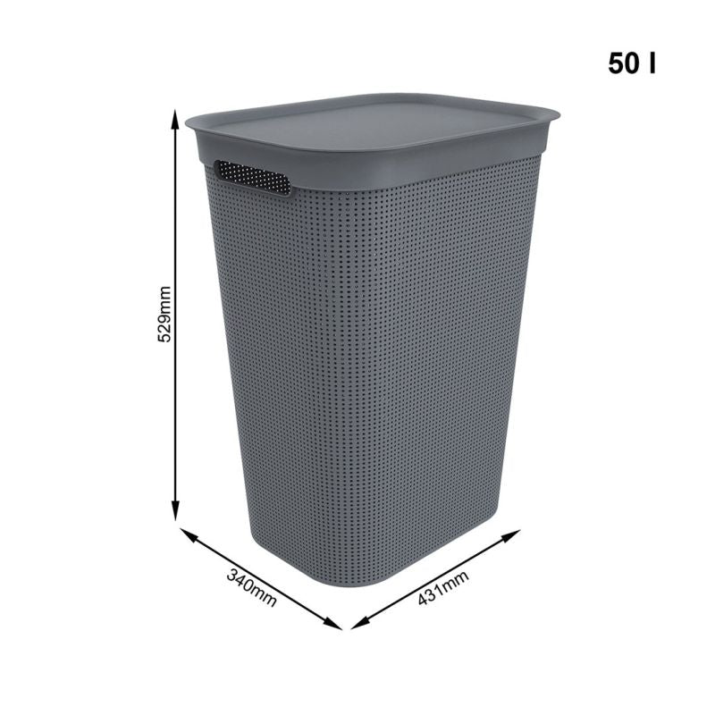ROTHO Laundry basket 50L BRISEN anthracite Dla zwierząt/Miski, pojemniki i poidełka (uniwersalne) Your Sports Performance
