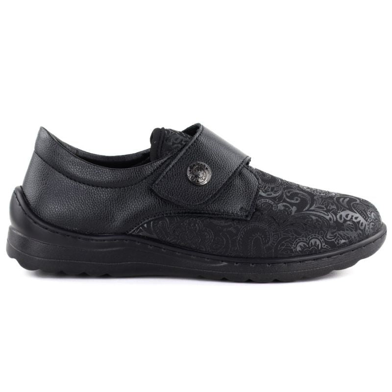 Leather Velcro shoes, elastic, black, Unisoft 8435 To be categorized Your Sports Performance