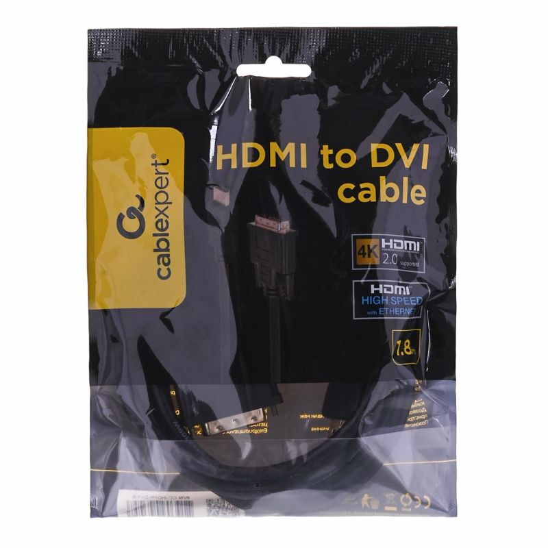 GEMBIRD CC-HDMI-DVI-6 cable (HDMI M - DVI-D M; 1.8m; black) Kable i adaptery/Kable DVI Your Sports Performance