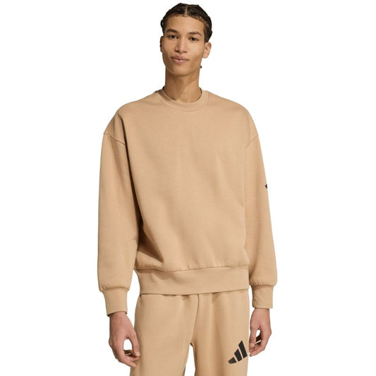 Men's adidas Essentials Loose Fit 3 Bar Logo Beige Sweatshirt JX5668 In preparation Adidas