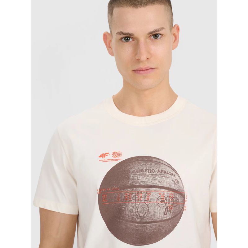 Men's regular printed T-shirt 4F 4FRSS25TTSHM3093-11S *Kategoria tymczasowa Your Sports Performance