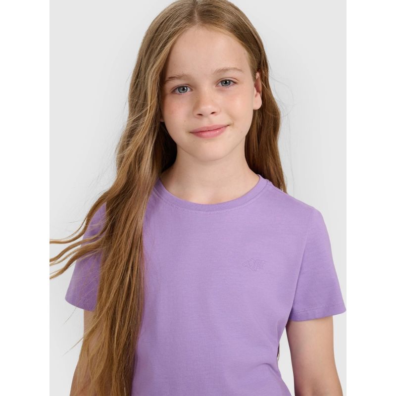 Regular plain girls' T-shirt 4F 4FJRAW25TTSHF3233-51S *Kategoria tymczasowa Your Sports Performance