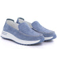 Leather moccasins with a thick sole, openwork, blue Jezzi 9793 Jezzi