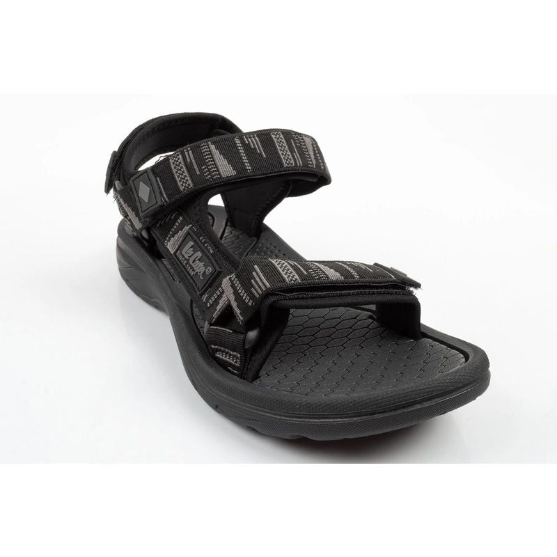Lee Cooper men's shoes with velcro straps for summer beach sandals, lightweight black