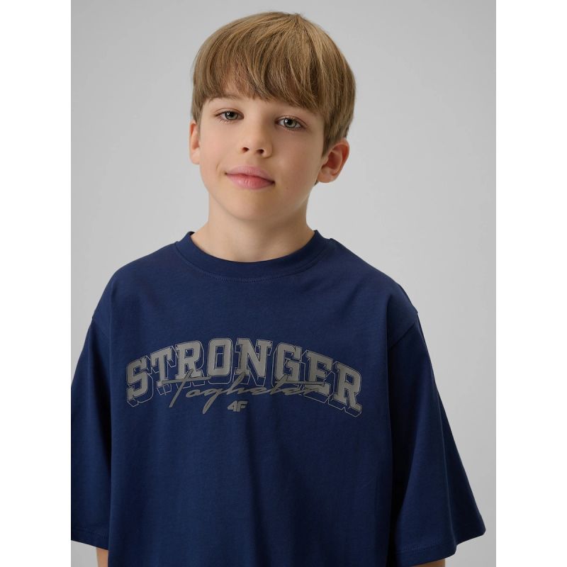 Boy's loose T-shirt with print 4F 4FJRSS26TTSHM3465-31S 4f