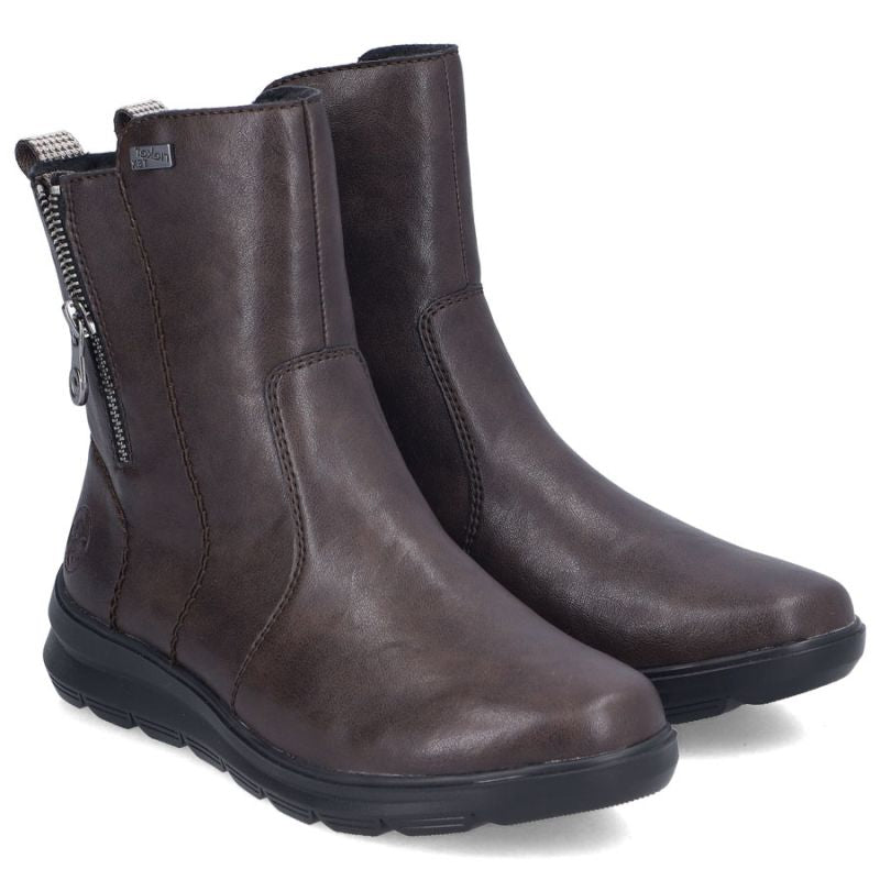 Rieker Z0074-25 comfortable brown waterproof women's ankle boots