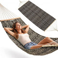 GARDEN HAMMOCK FOR 1 PERSON 200X100CM WITH SPREADER BAR ETHNO BLACK AND WHITE Home and Garden/Garden Your Sports Performance