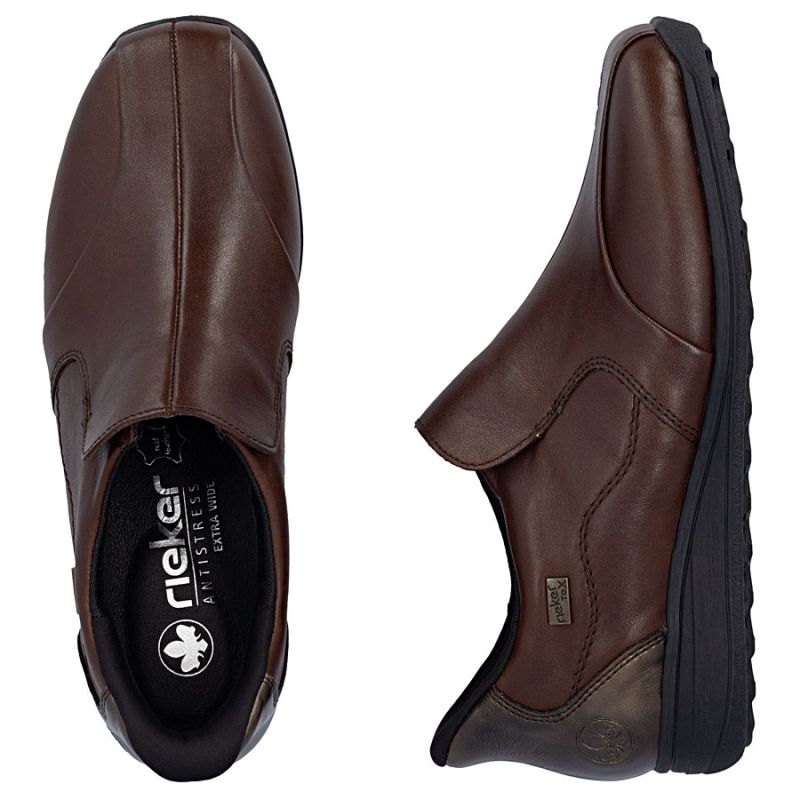 Rieker 47259-27 comfortable brown women's leather shoes