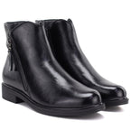 Women’s insulated black leather ankle boots Potocki JE19485ac
