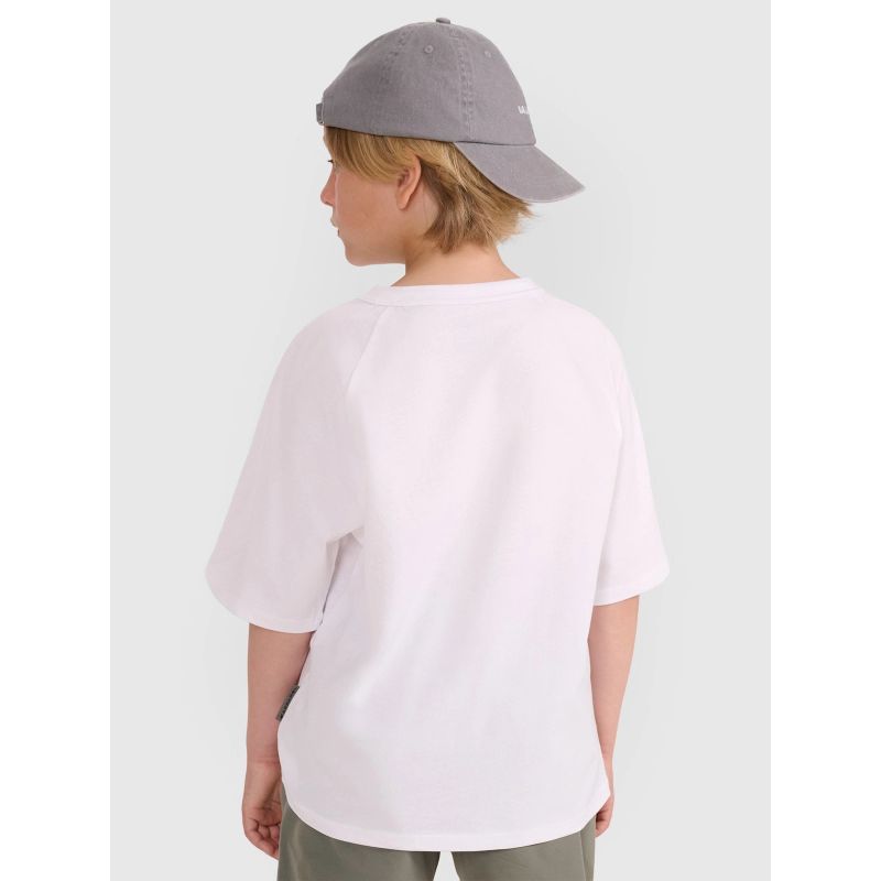 Plain Oversized Boys' T-Shirt 4F 4FJWAW25TTSHM2411-10S