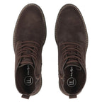 Men's leather ankle boots, unlined, suede, dark brown, Filippo MBT8318