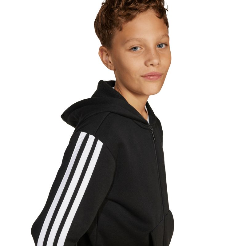 adidas Essentials Full-Zip Kids' Sweatshirt Black and White JD6494 In preparation Adidas