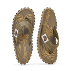 Gumbies Men's Flip-Flops ISLANDER FLIP-FLOP PALM LEAF KHAKI Gumbies
