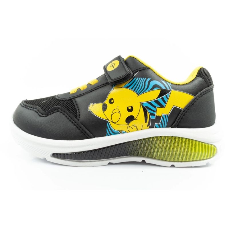 Leomil Pokemon children's sports shoes sneakers lightweight with velcro black yellow Leomil