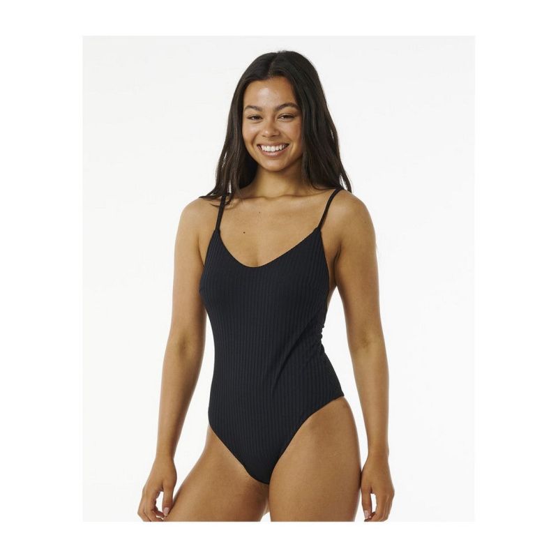 RIP CURL Premium Surf Cheeky 1Pc Black One-Piece Swimsuit