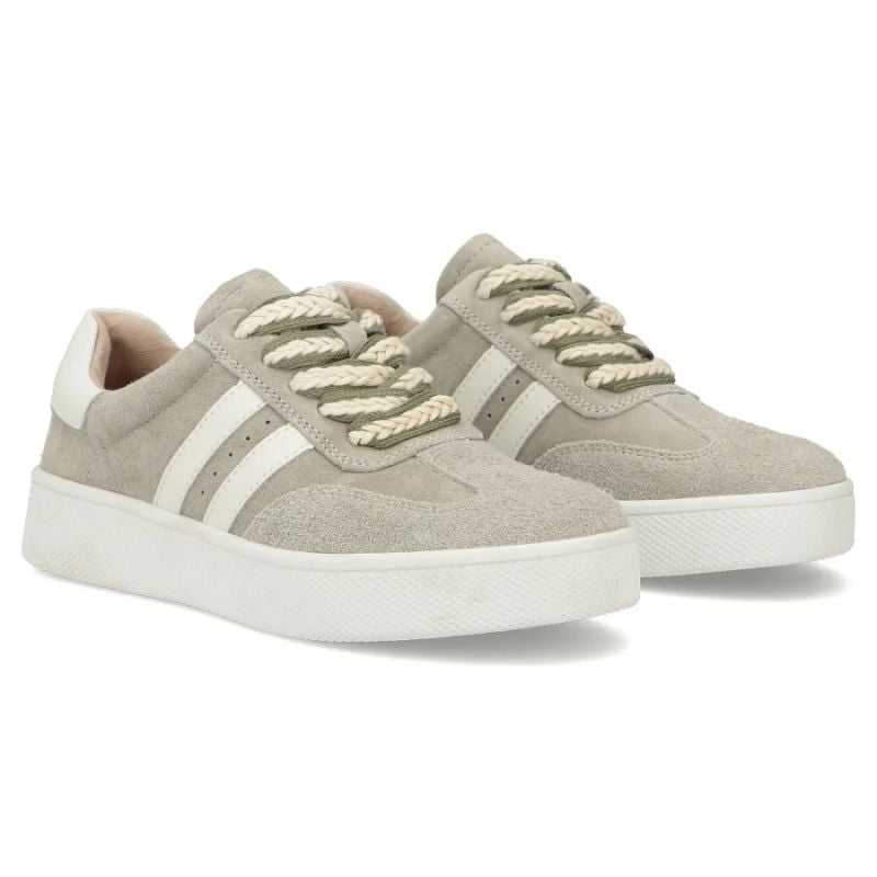 Women's leather sneakers on the platform in khaki Filippo DP7512 Filippo