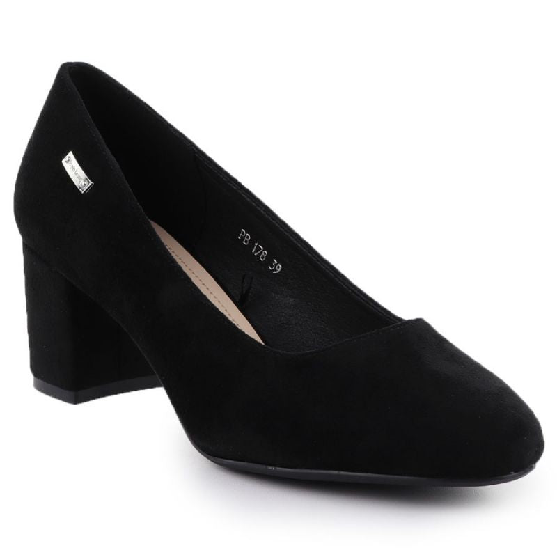 Black suede pumps with a block heel Sergio Leone PB178 Footwear Your Sports Performance