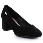 Black suede pumps with a block heel Sergio Leone PB178 Footwear Your Sports Performance
