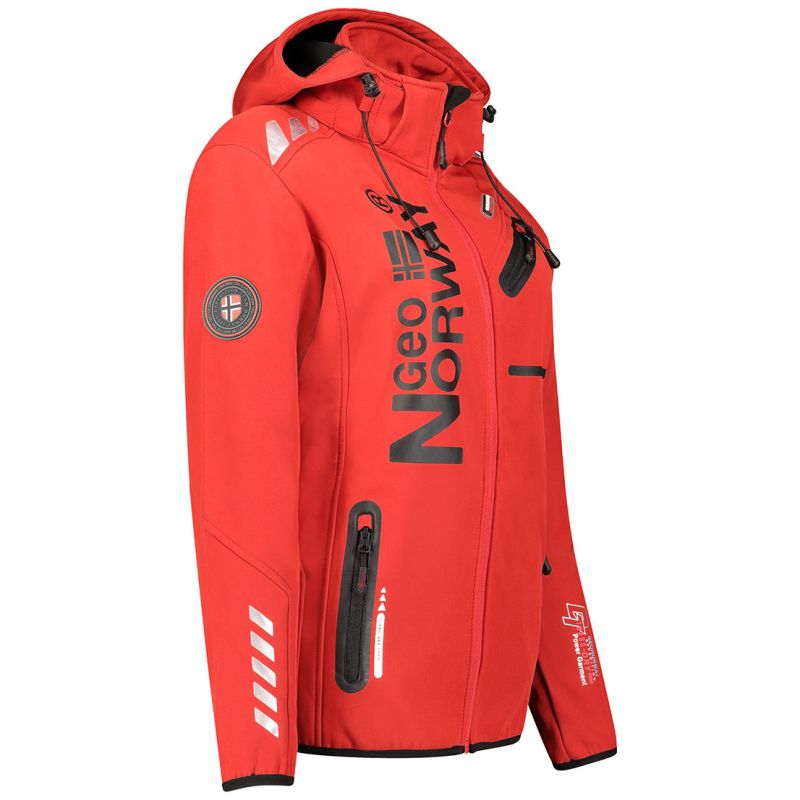 Geographical Norway Reine Red/Black LADY 007 Women's Hooded Softshell Jacket (WU8187F/GNO-RED-BLACK)/WU8088 In preparation Your Sports Performance