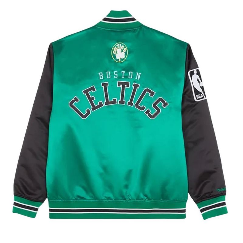 Mitchell & Ness NBA Boston Celtics Primetime Heavyweight Satin Jacket Vintage Logo Celtics M JK8453-BCEKYGN Clothing/Lifestyle/Mitchell & Ness Your Sports Performance