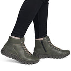 Women's ankle boots, green, insulated, Rieker 57501-54