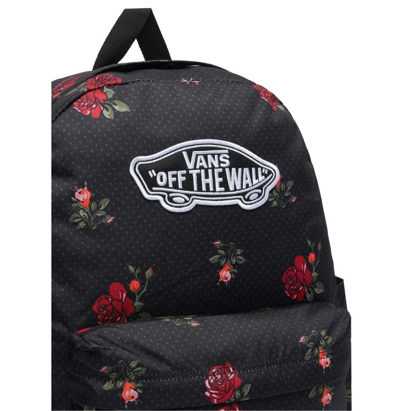 Vans Old Skool Classic Backpack – Black with Roses 22L