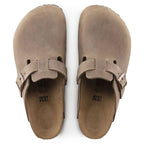 Birkenstock Boston Tabacco Brown Oiled Leather Regular Wide Slides for Women/Men (0960811) In preparation Your Sports Performance