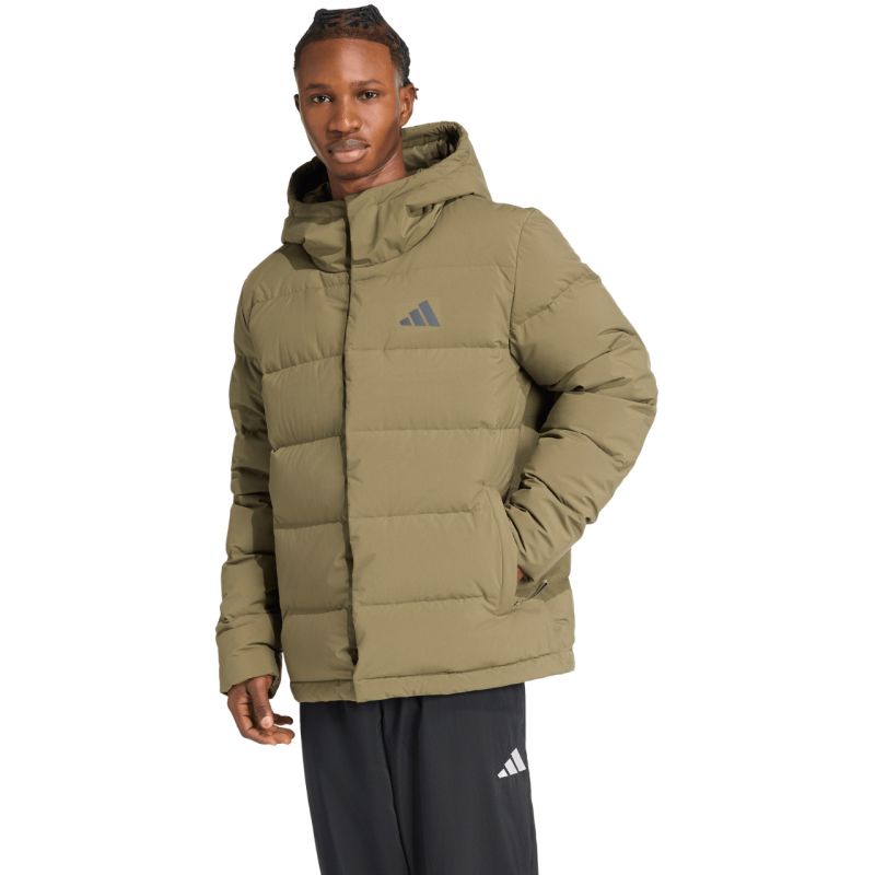 Men's adidas Helionic Climawarm Hoodie Jacket Olive JX0580 In preparation Adidas