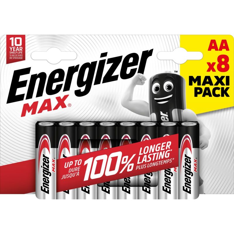 ENERGIZER MAX AA LR6 BATTERY. 8 pcs. ECO packaging Baterie, akumulatorki i ładowarki/Baterie Your Sports Performance