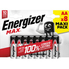 ENERGIZER MAX AA LR6 BATTERY. 8 pcs. ECO packaging Baterie, akumulatorki i ładowarki/Baterie Your Sports Performance
