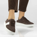 Women's leather sneakers on a brown platform Filippo DP7533 Filippo