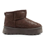Lee Cooper women's winter snow boots, fashionable fur-lined ankle boots, dark brown Lee Cooper