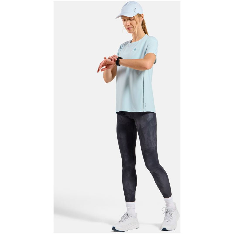 Women's Short-Sleeve ODLO T-Shirt Crew Neck S/S ZEROWEIGHT CHILL-TEC Blue
