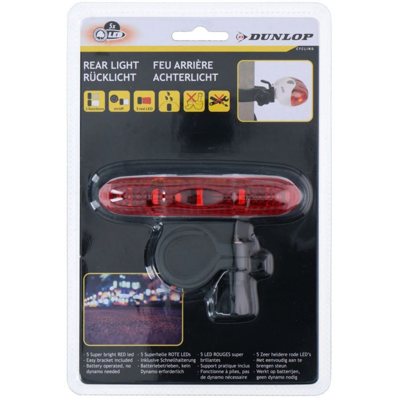 Dunlop 5 LED rear bicycle lamp 249353 Accessories/Bicycle/Akcesoria rowerowe Your Sports Performance