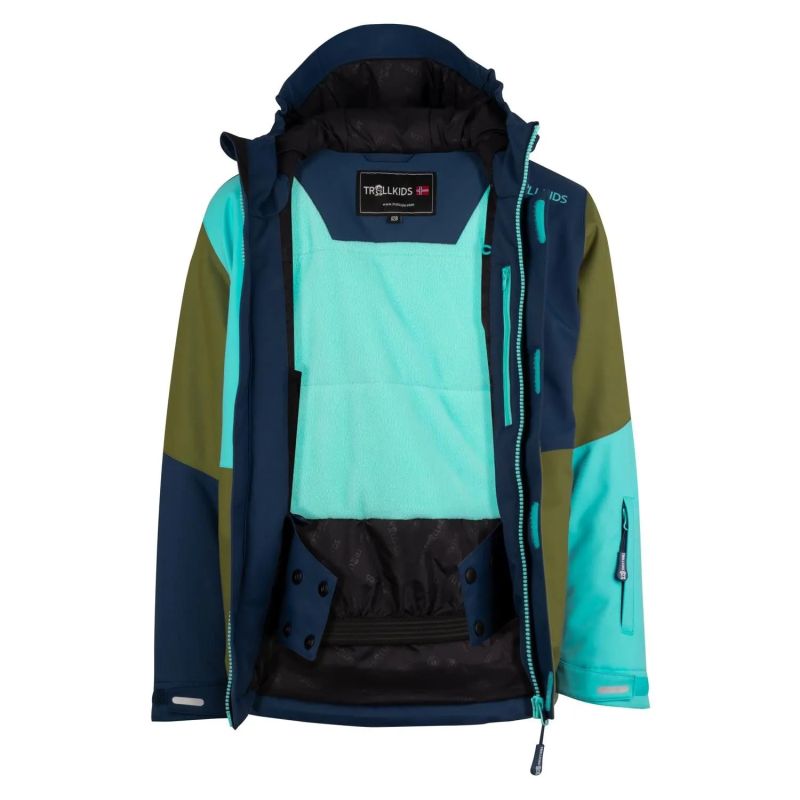 Trollkids Kids Hallingdal Jacket pine green/mystic blue/arctic blue (226-355)