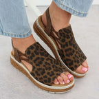 Women's beige leopard print platform sandals Rieker 62741-90 Footwear Your Sports Performance
