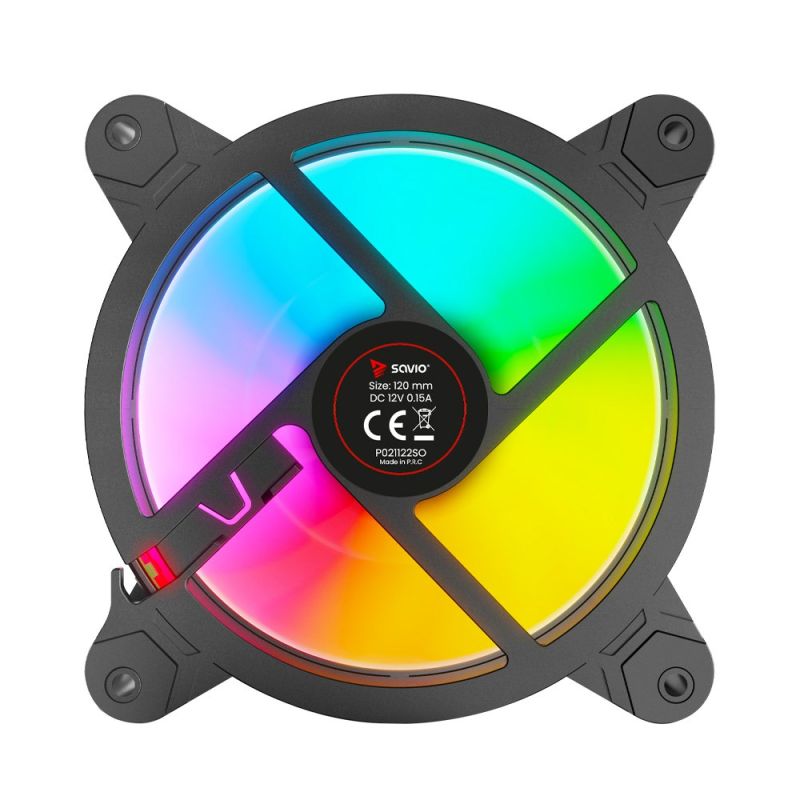 SAVIO SET OF 4 ARGB FANS 120 MM WITH CONTROLLER AND REMOTE CONTROL FAN-01 Chłodzenie/Chłodzenie - wentylatory Your Sports Performance